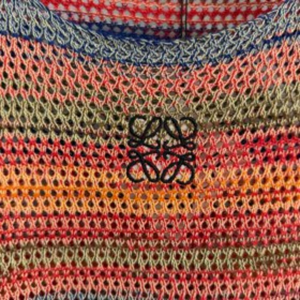✨LOEWE Anagram Multicolor Stripe Open‑Knit Long‑Sleeve Sweater - Picture 4 of 6
